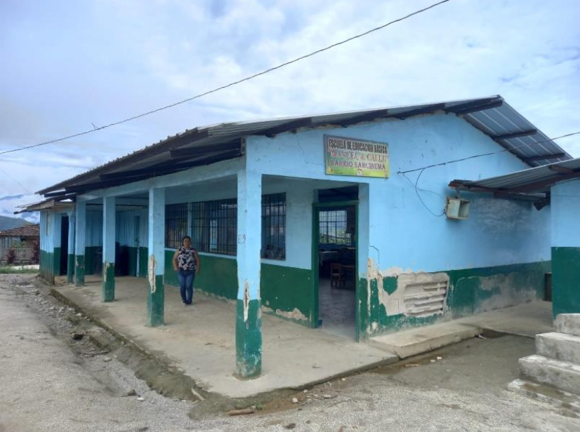 Escuela antigua, previo a la construcción nueva.